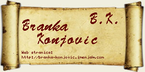 Branka Konjović vizit kartica